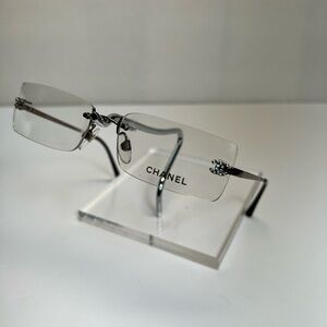 CHANEL Light Bronze Rimless Glasses